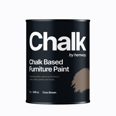 Hemway Chalk Based Furniture Paint Flat Matt Coco Brown 1L Shabby Chic, Chalky Finish, Interior, Walls, Wood, Quick Dry