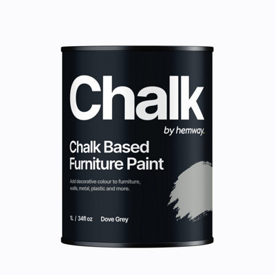 Hemway Chalk Based Furniture Paint Flat Matt Dove Grey 1L Shabby Chic, Chalky Finish, Interior, Walls, Wood, Quick Dry