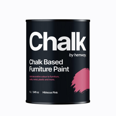 Hemway Chalk Based Furniture Paint Flat Matt Hibiscus Pink 1L Shabby Chic, Chalky Finish, Interior, Walls, Wood, Quick Dry