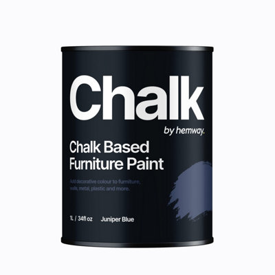 Hemway Chalk Based Furniture Paint Flat Matt Juniper Blue 1L Shabby Chic, Chalky Finish, Interior, Walls, Wood, Quick Dry