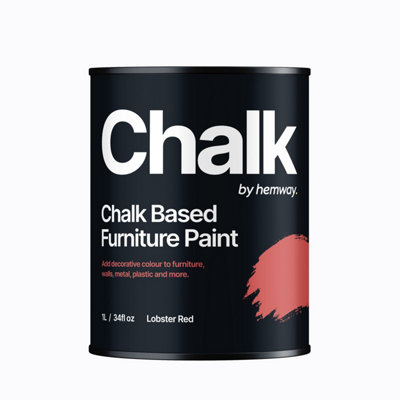 Hemway Chalk Based Furniture Paint Flat Matt Lobster Red 1L Shabby Chic, Chalky Finish, Interior, Walls, Wood, Quick Dry