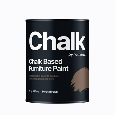 Hemway Chalk Based Furniture Paint Flat Matt Mocha Brown 1L Shabby Chic, Chalky Finish, Interior, Walls, Wood, Quick Dry