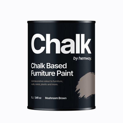 Hemway Chalk Based Furniture Paint Flat Matt Mushroom Brown 1L Shabby Chic, Chalky Finish, Interior, Walls, Wood, Quick Dry