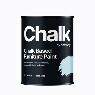 Hemway Chalk Based Furniture Paint Flat Matt Pastel Blue 1L Shabby Chic, Chalky Finish, Interior, Walls, Wood, Quick Dry