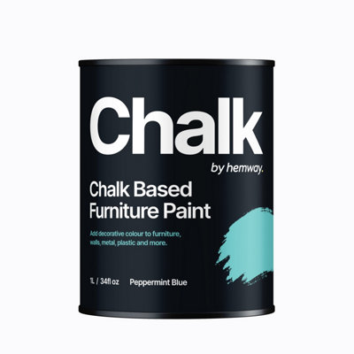 Hemway Chalk Based Furniture Paint Flat Matt Peppermint Blue 1L Shabby Chic, Chalky Finish, Interior, Walls, Wood, Quick Dry