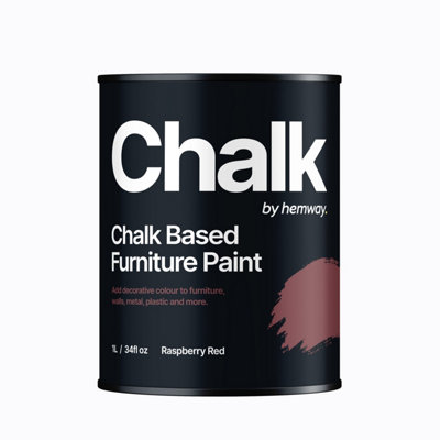 Hemway Chalk Based Furniture Paint Flat Matt Raspberry Red 1L Shabby Chic, Chalky Finish, Interior, Walls, Wood, Quick Dry