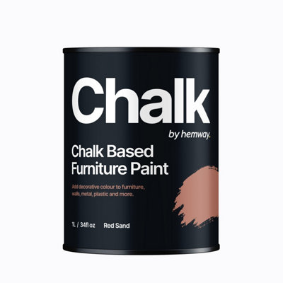 Hemway Chalk Based Furniture Paint Flat Matt Red Sand 1L Shabby Chic, Chalky Finish, Interior, Walls, Wood, Quick Dry