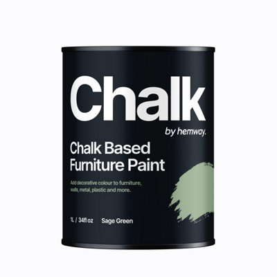 Hemway Chalk Based Furniture Paint Flat Matt Sage Green 1L Shabby Chic, Chalky Finish, Interior, Walls, Wood, Quick Dry