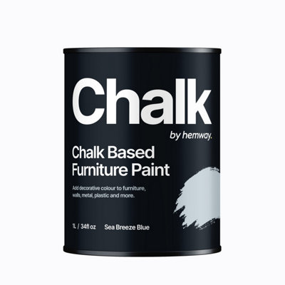 Hemway Chalk Based Furniture Paint Flat Matt Sea Breeze Blue 1L Shabby Chic, Chalky Finish, Interior, Walls, Wood, Quick Dry