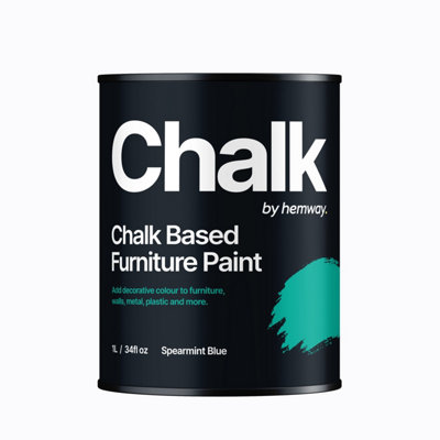 Hemway Chalk Based Furniture Paint Flat Matt Spearmint Blue 1L Shabby Chic, Chalky Finish, Interior, Walls, Wood, Quick Dry