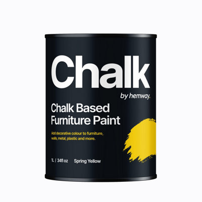 Hemway Chalk Based Furniture Paint Flat Matt Spring Yellow 1L Shabby Chic, Chalky Finish, Interior, Walls, Wood, Quick Dry