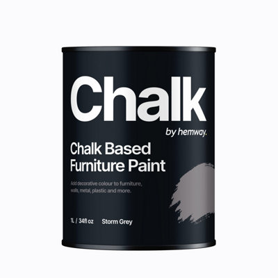 Hemway Chalk Based Furniture Paint Flat Matt Storm Grey 1L Shabby Chic, Chalky Finish, Interior, Walls, Wood, Quick Dry