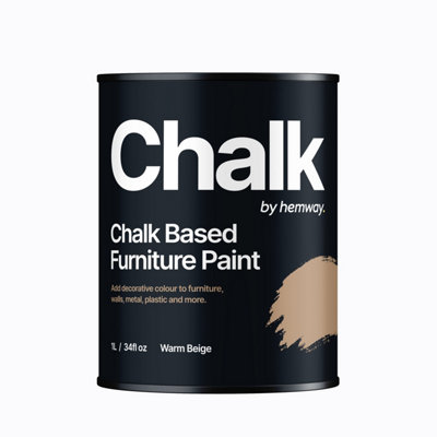 Hemway Chalk Based Furniture Paint Flat Matt Warm Beige 1L Shabby Chic, Chalky Finish, Interior, Walls, Wood, Quick Dry