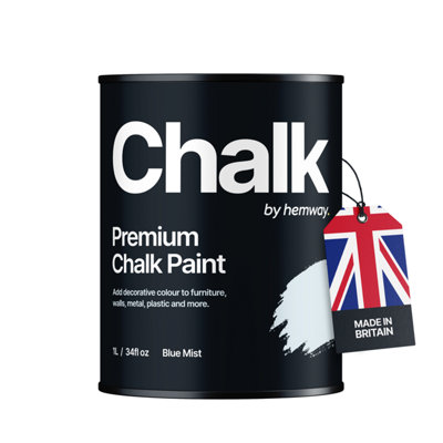 Hemway Chalk Paint Flat Matt Blue Mist 1L Shabby Chic, Smooth Chalky