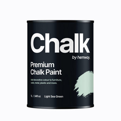 Hemway Chalk Paint Flat Matt Light Sea Green 1L Shabby Chic, Smooth Chalky Finish, Interior Furniture, Walls, Wood, Quick Dry