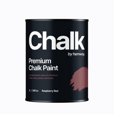 Hemway Chalk Paint Flat Matt Raspberry Red 1L Shabby Chic, Smooth Chalky Finish, Interior Furniture, Walls, Wood, Quick Dry