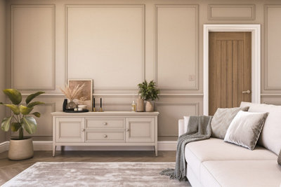 Hemway Chalk Paint Flat Matt Sandy Beige 1L Shabby Chic, Smooth Chalky Finish, Interior Furniture, Walls, Wood, Quick Dry
