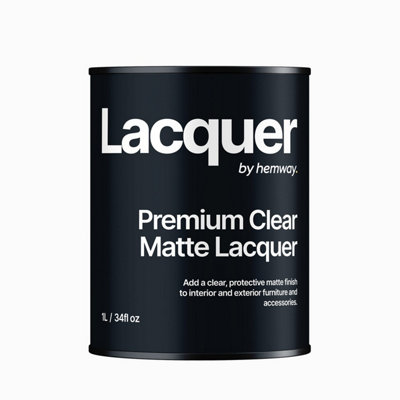 Hemway Clear Lacquer - Matte 1 Litre UV Multi-Surface Sealant, Interior & Exterior, Protection, Top Coat, Water-Based, Fast Drying