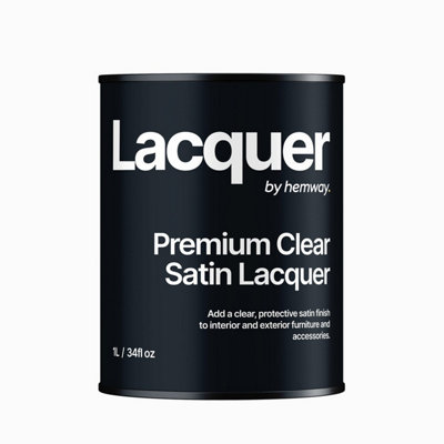 Hemway Clear Lacquer - Satin 1 Litre UV Multi-Surface Sealant, Interior & Exterior, Protection, Top Coat, Water-Based, Fast Drying