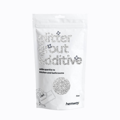 Hemway Glitter for Grout Additive Tile Silver, Fine Size, 100g, Sparkle Grout, Bathroom Wet Room Kitchen