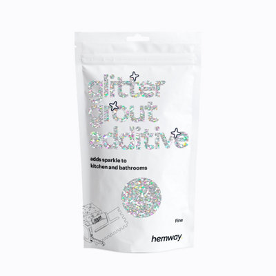 Hemway Glitter for Grout Additive Tile Silver Holographic, Fine Size, 100g, Sparkle Grout, Bathroom Wet Room Kitchen