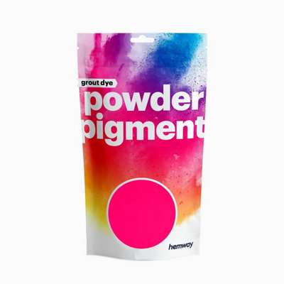 Hemway Grout Powder Pigment Dye For Tile Grout & Epoxy Resin - UV Fluorescent Neon Hot Pink - 100g / 3.5oz