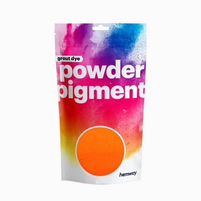 Hemway Grout Powder Pigment Dye For Tile Grout & Epoxy Resin - UV Fluorescent Neon Orange - 50g / 1.7oz