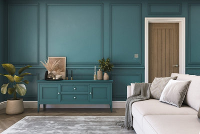 Hemway Interior Matt Acrylic Paint Sample, Dark Teal Blue, Peel & Stick ...
