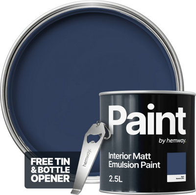 Hemway Interior Paint Matt Acrylic Blueberry Blue 2.5L Tin Durable ...