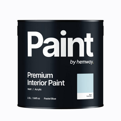 Hemway Interior Paint Matt Acrylic Pastel Blue 2.5L Tin Durable Emulsion Walls Ceilings Kitchen Bathroom All Rooms