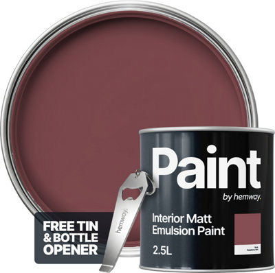 Hemway Interior Paint Matt Acrylic Raspberry Red 2.5L Tin Durable ...