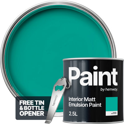 Hemway Interior Paint Matt Acrylic Spearmint Blue 2.5L Tin Durable ...