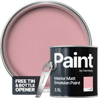 Hemway Interior Paint Matt Acrylic Sunset Pink 2.5L Tin Durable ...