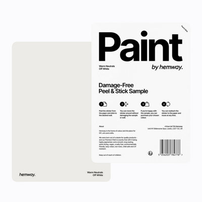 Hemway Off White Exterior Matt Acrylic Paint A5 Peel and Stick Sample Swatch  Emulsion Outdoor Wood, Masonry, Shed, Fence