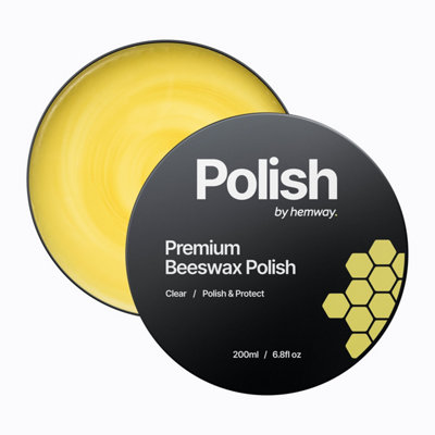 Hemway Premium Natural Beeswax Clear Furniture Wax Polish 200ml / 6.8fl oz, Polish and Protect Modern & Antique Wood & Furniture