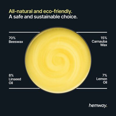 Hemway Premium Natural Beeswax Clear Furniture Wax Polish 200ml / 6.8fl oz, Polish and Protect Modern & Antique Wood & Furniture