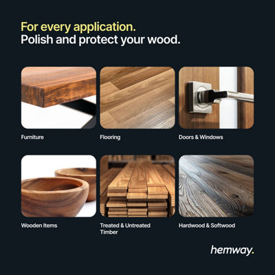 Hemway Premium Natural Beeswax Clear Furniture Wax Polish 200ml / 6.8fl oz, Polish and Protect Modern & Antique Wood & Furniture