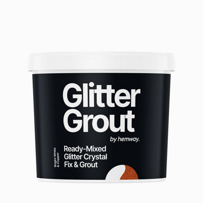 Hemway Ready-Mixed Glitter Grout & Fix Adhesive / Bright White Grout / Copper / 4.5kg / 10lb