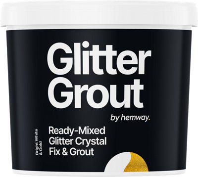 Hemway Ready-Mixed Glitter Grout & Fix Adhesive / Bright White Grout ...