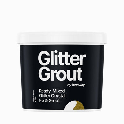 Hemway Ready-Mixed Glitter Grout & Fix Adhesive / Bright White Grout / Gold / 4.5kg / 10lb