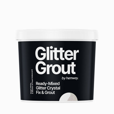 Hemway Ready-Mixed Glitter Grout & Fix Adhesive / Bright White Grout / Mother Of Pearl Iridescent Glitter / 4.5kg / 10lb