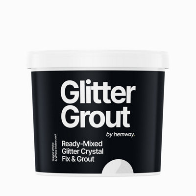 Hemway Ready-Mixed Glitter Grout & Fix Adhesive / Bright White Grout / White Iridescent / 4.5kg / 10lb