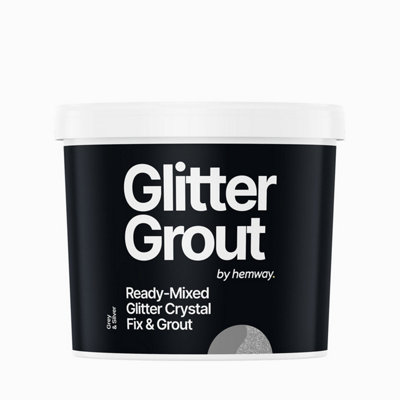 Hemway Ready-Mixed Glitter Grout & Fix Adhesive / Grey Grout / Silver / 4.5kg / 10lb