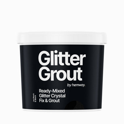 Hemway Ready-Mixed Glitter Grout & Fix Adhesive / Jet Black Grout / Black / 4.5kg / 10lb