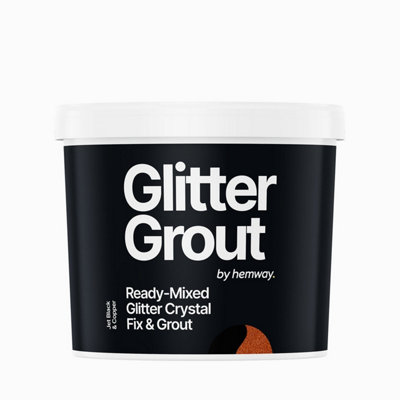 Hemway Ready-Mixed Glitter Grout & Fix Adhesive / Jet Black Grout / Copper / 4.5kg / 10lb