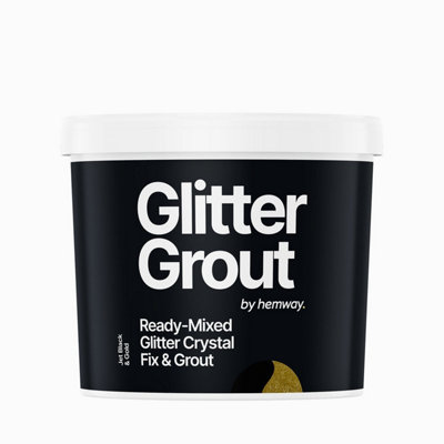 Hemway Ready-Mixed Glitter Grout & Fix Adhesive / Jet Black Grout / Gold / 4.5kg / 10lb