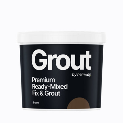 Hemway Tile Ready Mixed Grout & Fix Adhesive BROWN Anti-Mould, Fade Resistant Kitchen, Bathroom, Shower, Wall, Floor, 4.5kg
