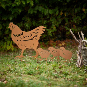 Hen Family Chicken Outdoor Garden Ornamnet Garden Decoration