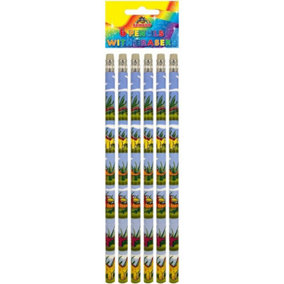 Henbrandt Dinosaur Pencil With Eraser (Pack of 6) Multicoloured (One Size)