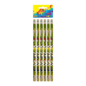 Henbrandt Full Pencil With Eraser (Pack of 6) Multicoloured (One Size)